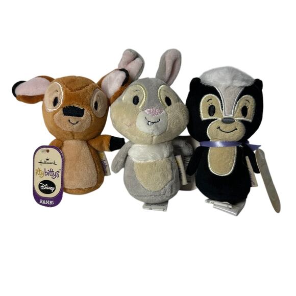 Disney Hallmark Itty Bittys Bambi, Thumper & Flower Plush Set Collectible Plush - Picture 1 of 6